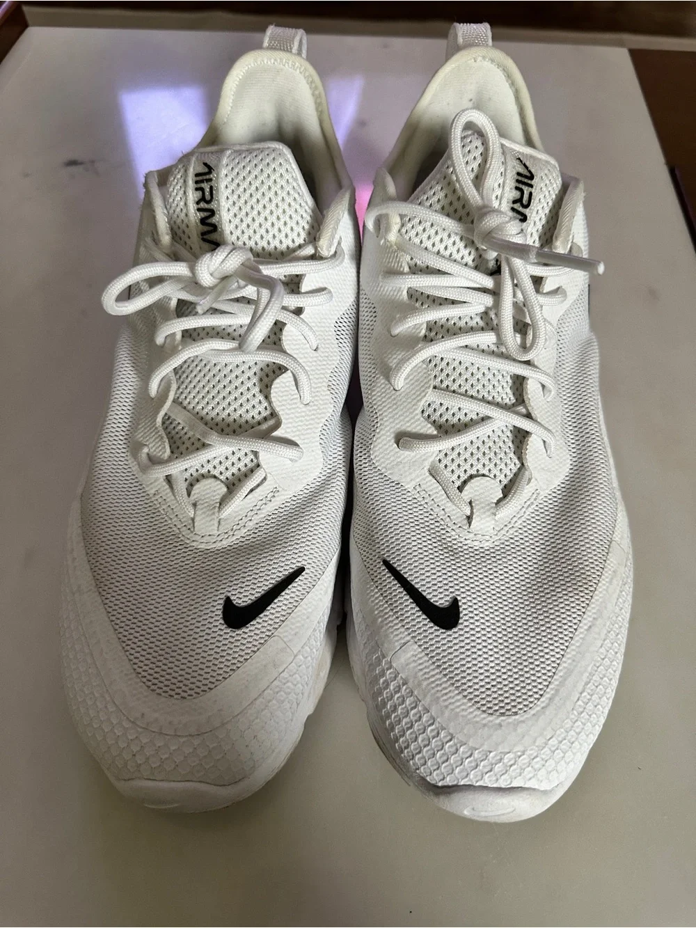 Nike Women’s White Air Max Low-Top Sneakers with Black Swoosh
